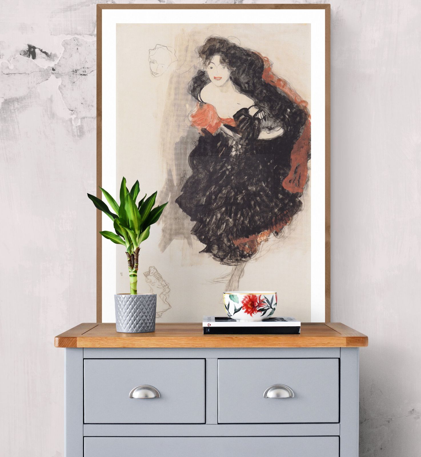 Gustav Klimt Lady Canvas Digital Wall Art Large A1