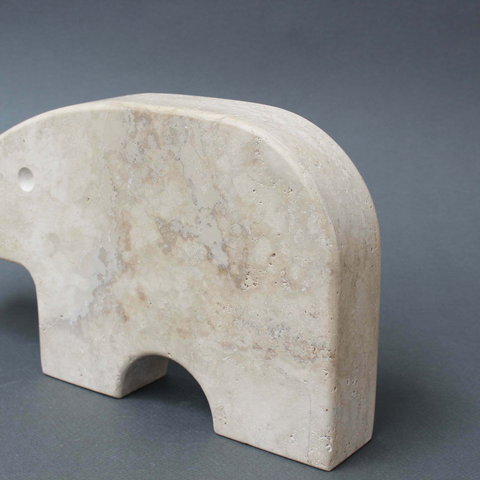 photo for sale Vintage Italian Travertine Aardvark Table Sculpture By Mannelli Bros (Circa 1970s)