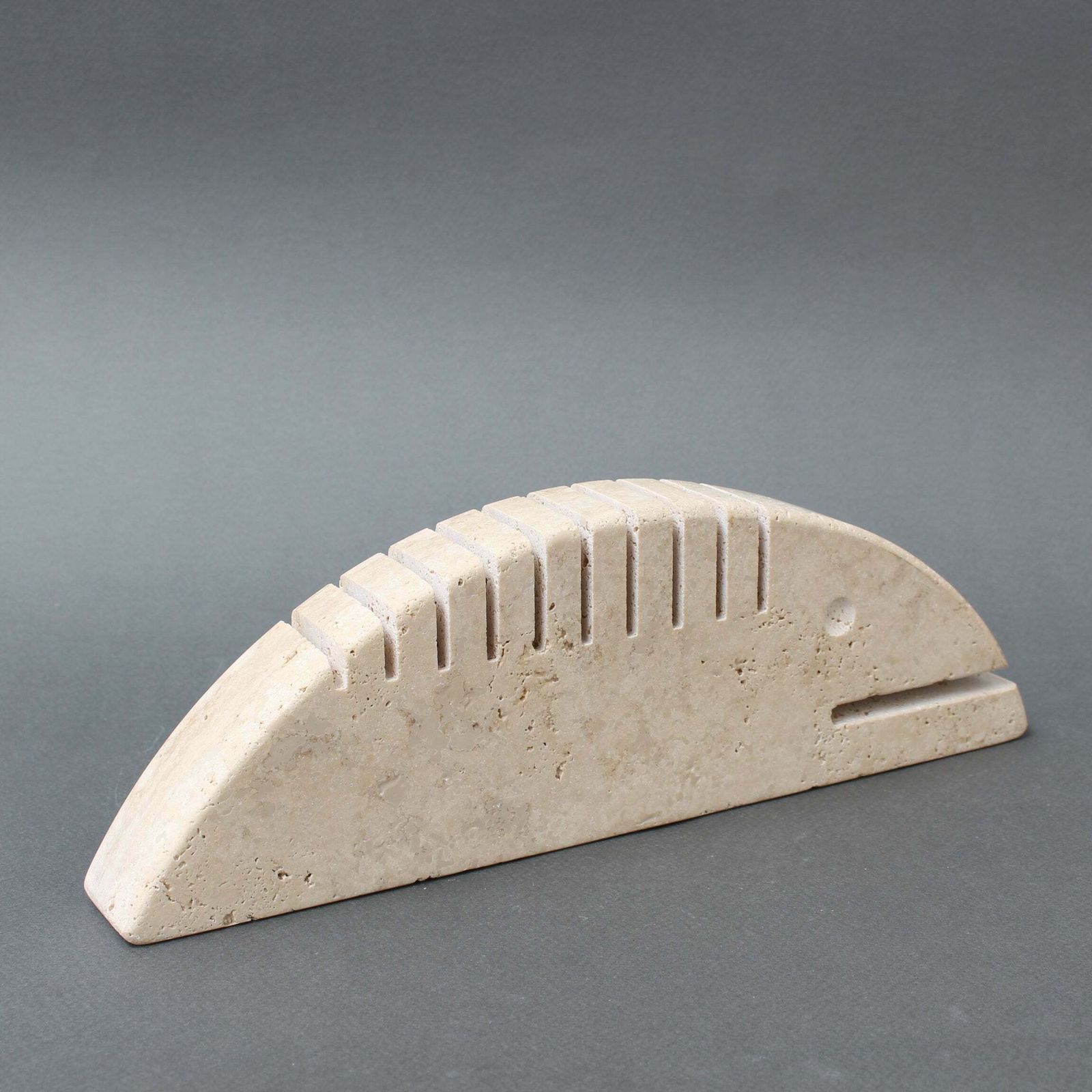 Vintage Italian Travertine Zoomorphic Card Holder Sculpture By Mannelli Bros (Circa 1970s) photo buy