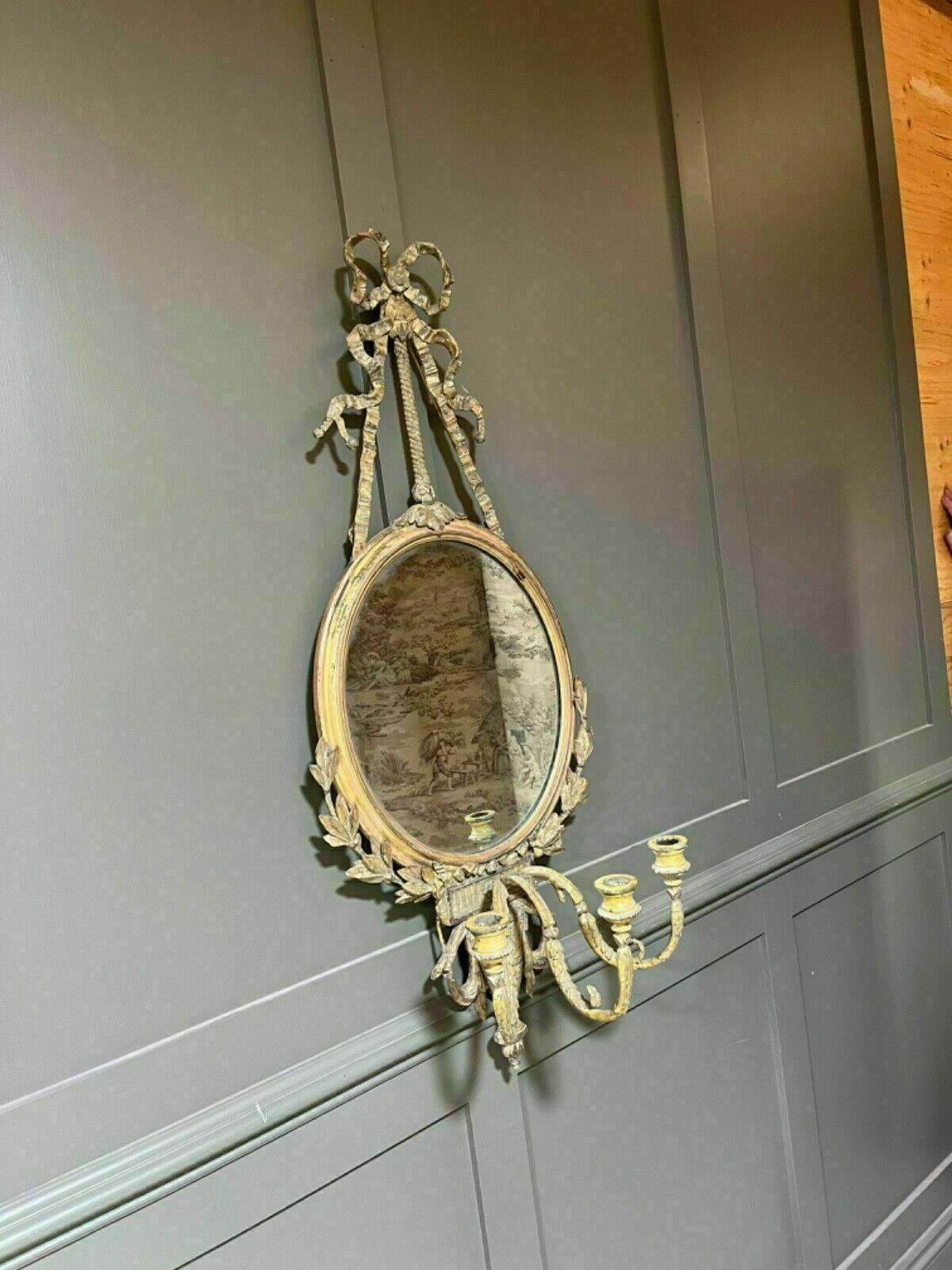 Antique Mirror Georgian Mirror/Wall Sconce 1790’s/1820’s photo vintage