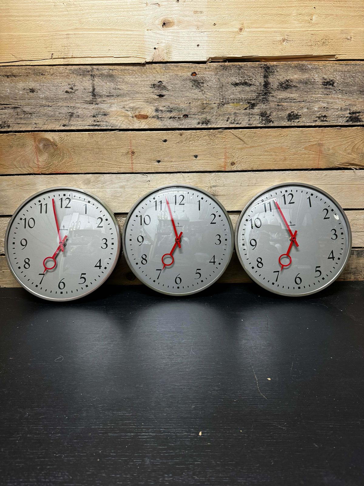 photo for sale 1960's German Industrial Factory / Office Clocks By Peter Behrens For Siemens