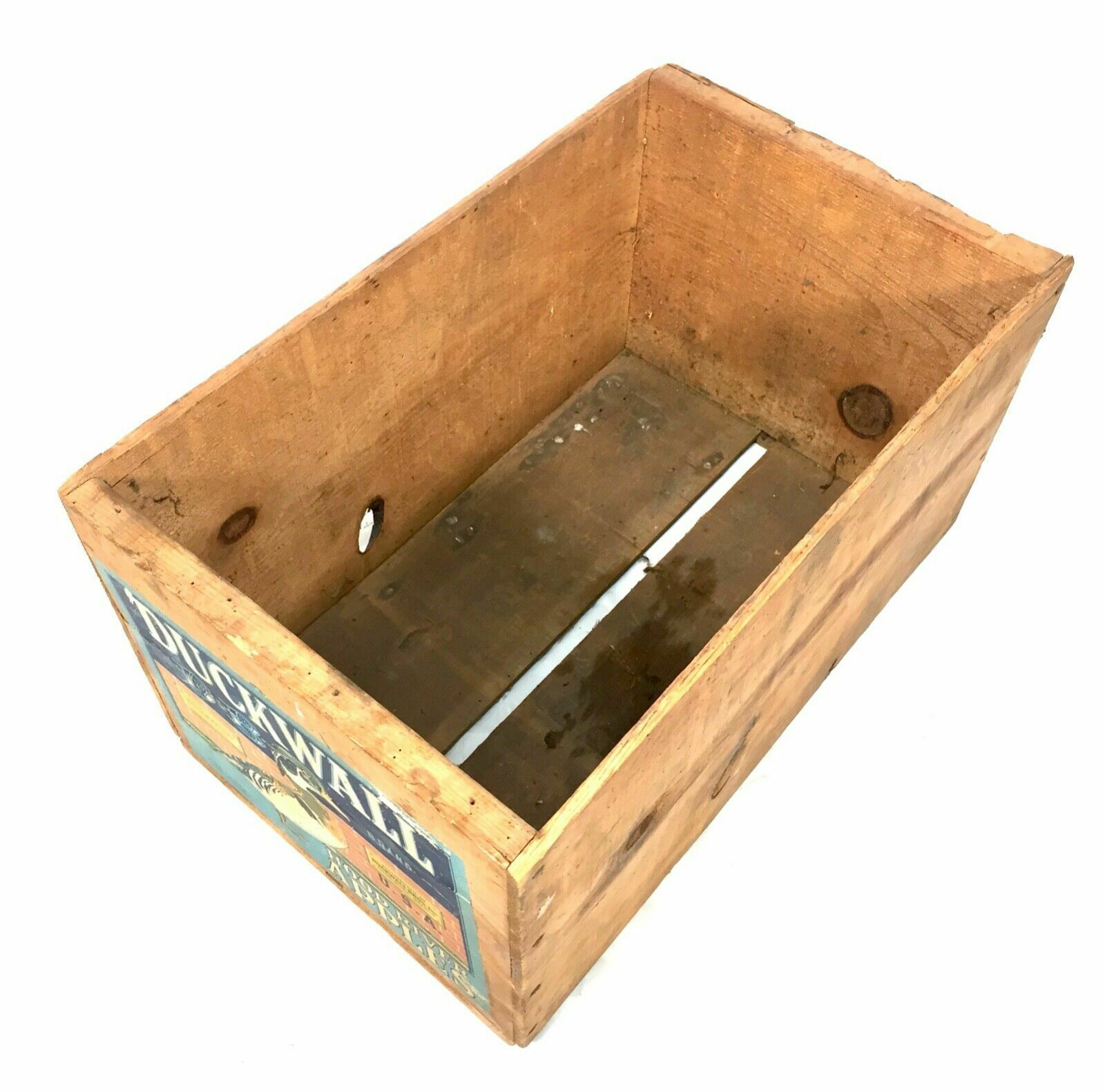 Antique Advertising   Duckwall Brothers Hood River Apples Wooden Fruit Crate Box photo for sale