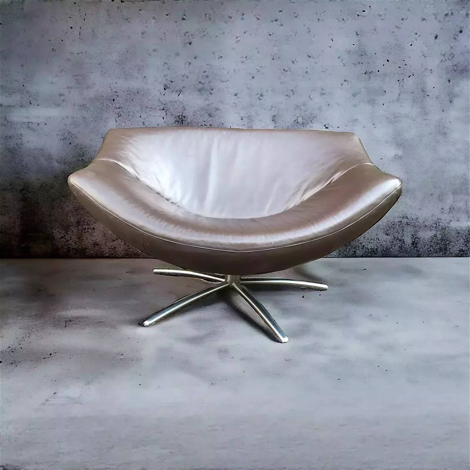 Gerard Van Den Berg Brown Leather Gigi Dutch Modern Design Armchair photo 995.0