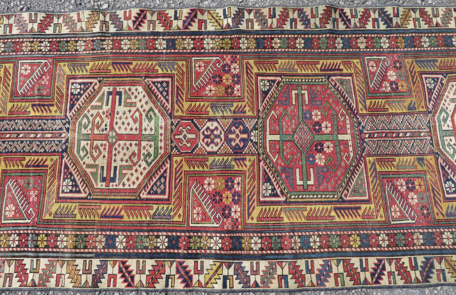 Antique Caucasian Shirvan Narrow Runner. 290cm X 87cm. photo 1895.0