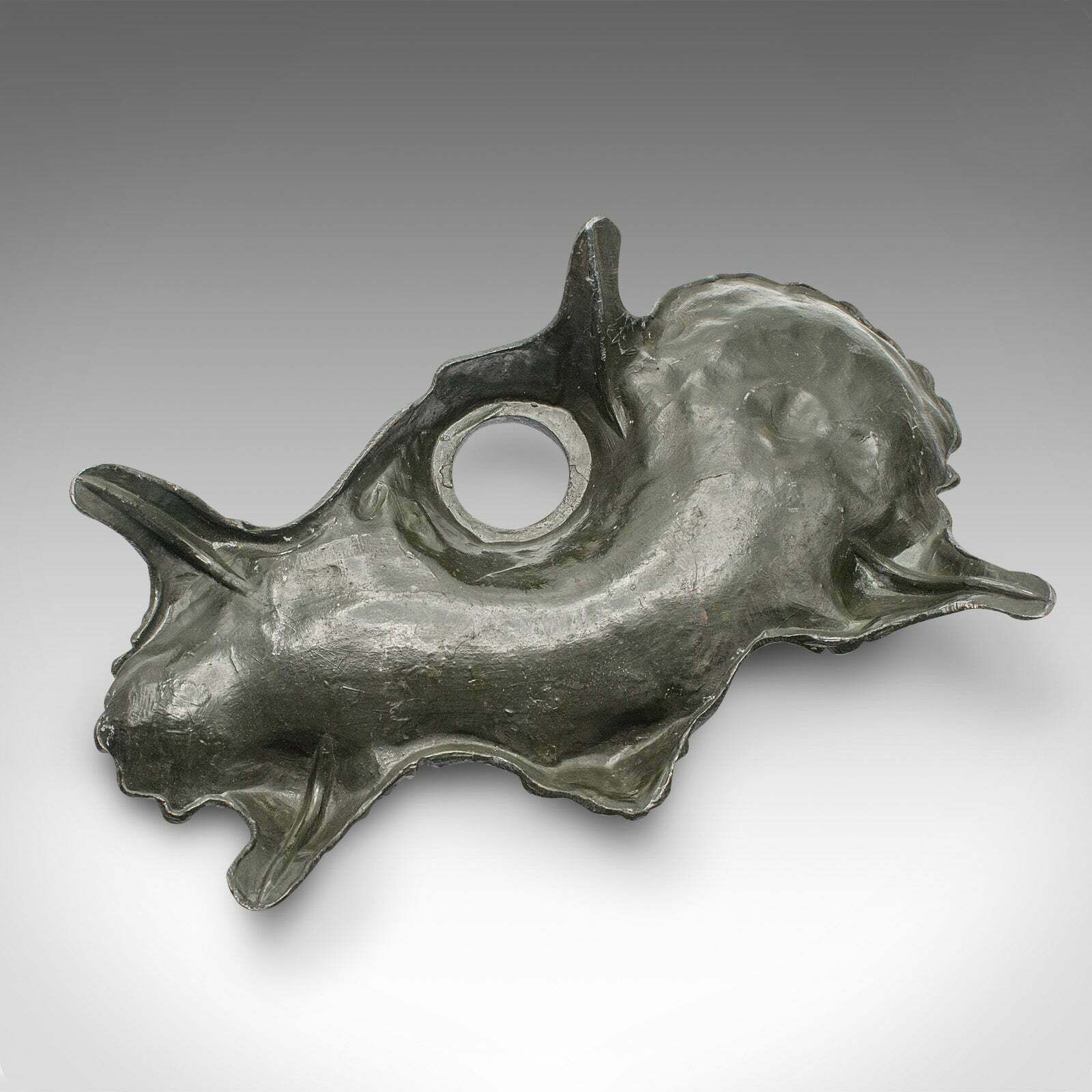photo for sale Antique Art Nouveau Ink Well, French, Pewter, Decorative Pen Tray, Victorian