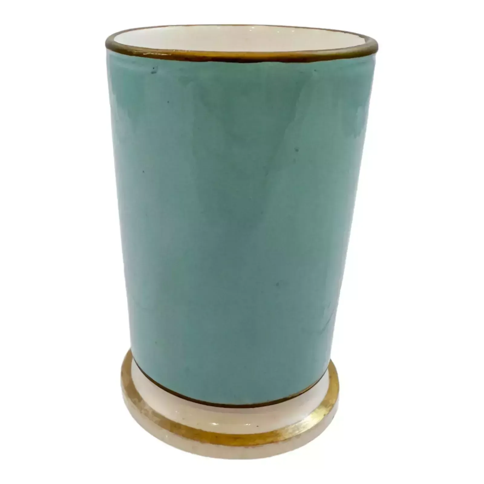 Antique George III Spode Porcelain Sky Blue Floral Miniature Spill Vase Matchpo photo for sale