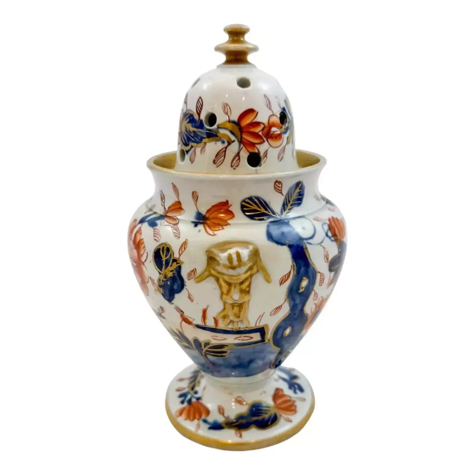 Antique Georgian Masons Ironstone Porcelain Imari Pot Pourri Vase Incense Burner photo Home Decor