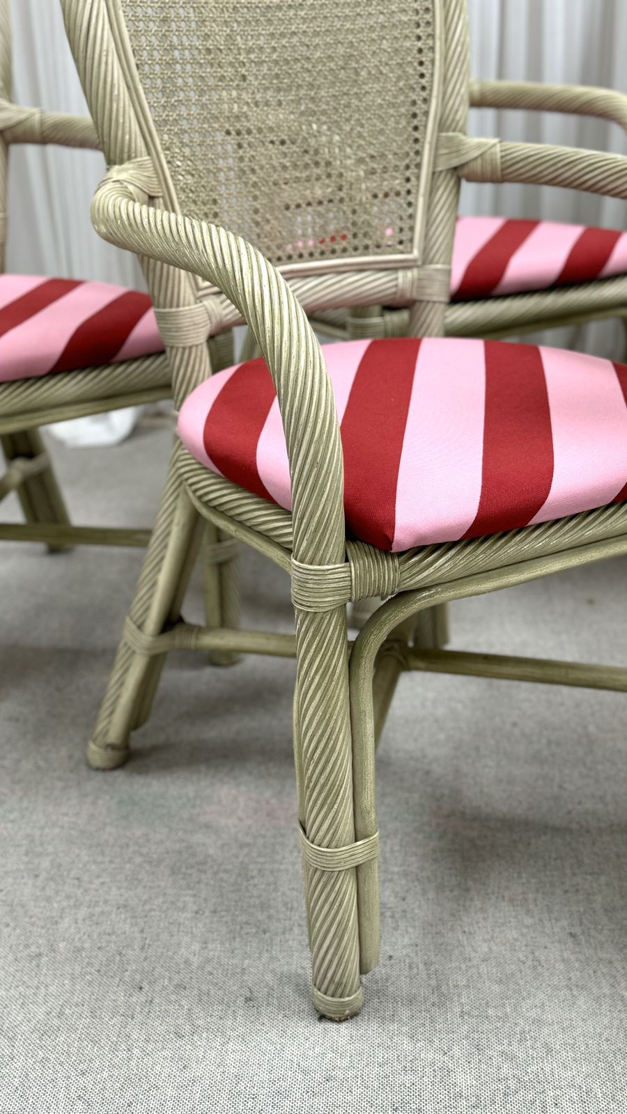 Late 20th Century Mcguire Sheaf Of Wheat And Rattan Dining Set photo vinterior