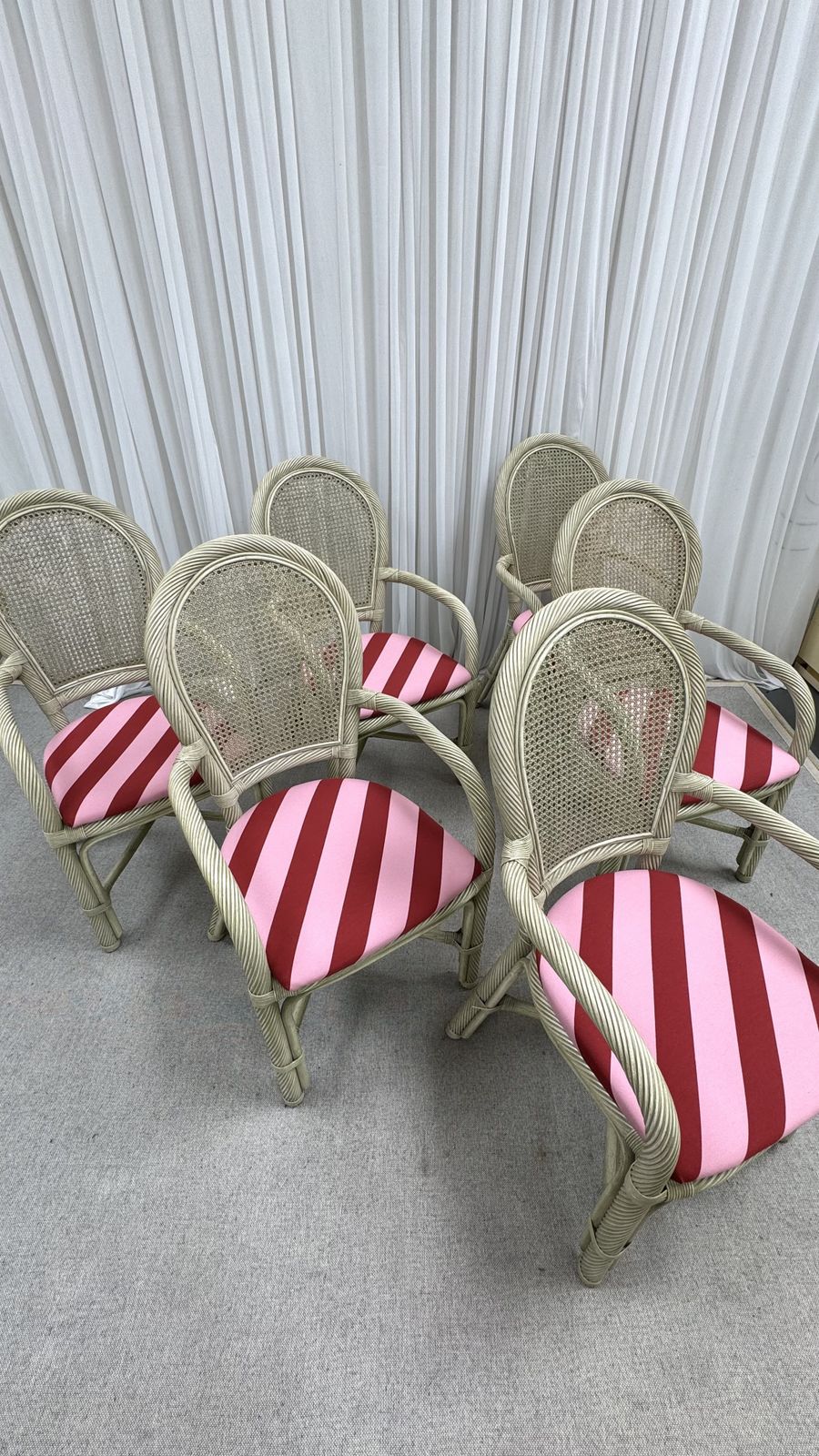 photo buy Late 20th Century Mcguire Sheaf Of Wheat And Rattan Dining Set