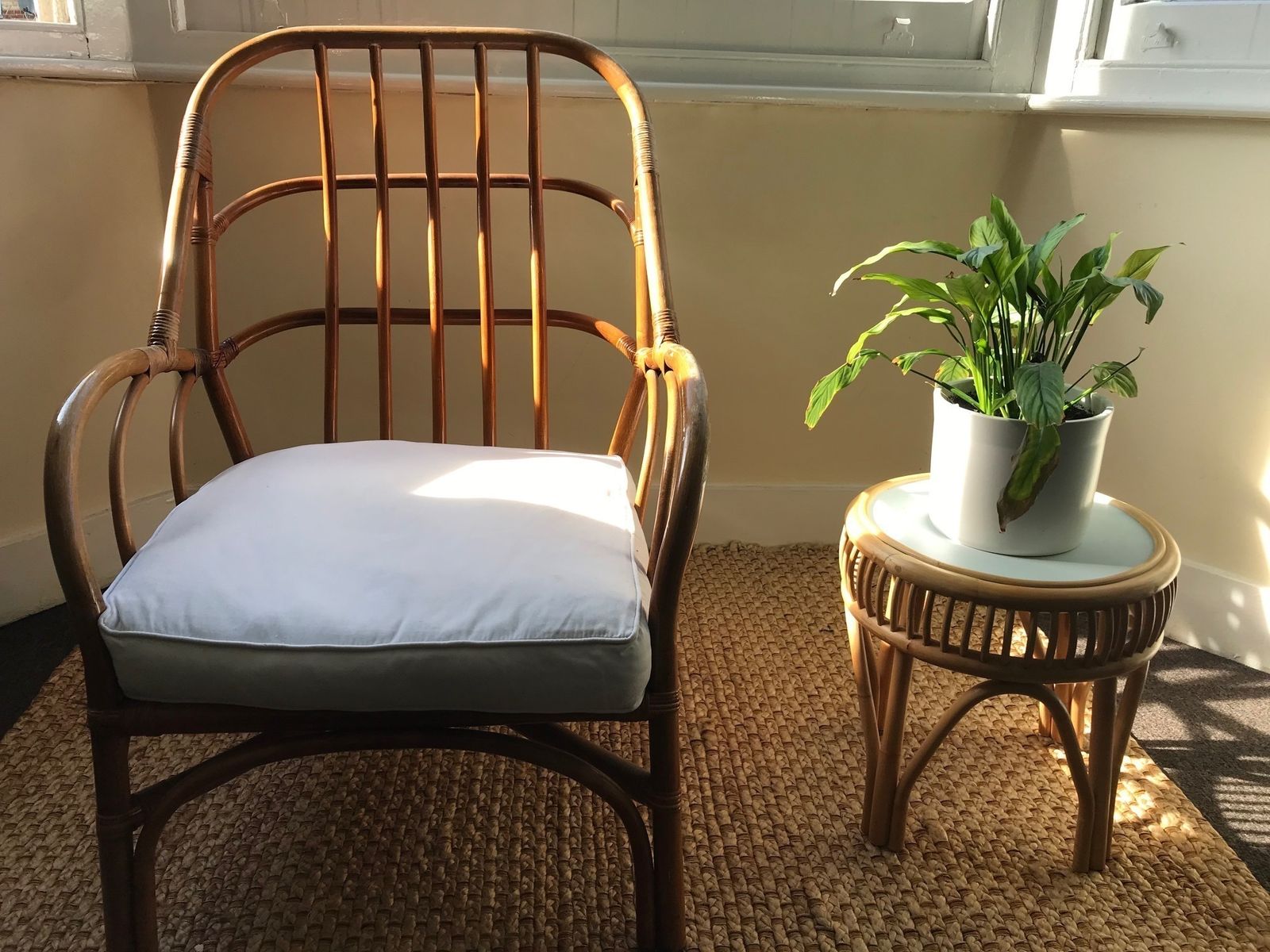 Mid Century Bamboo Wicker Cane Tube Armchair photo 150.0