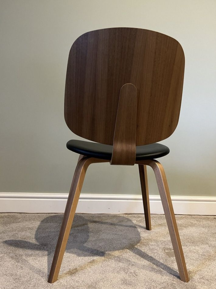 Boconcept Aarhus Dining Chairs Walnut & Black Leather Set Of Four photo buy