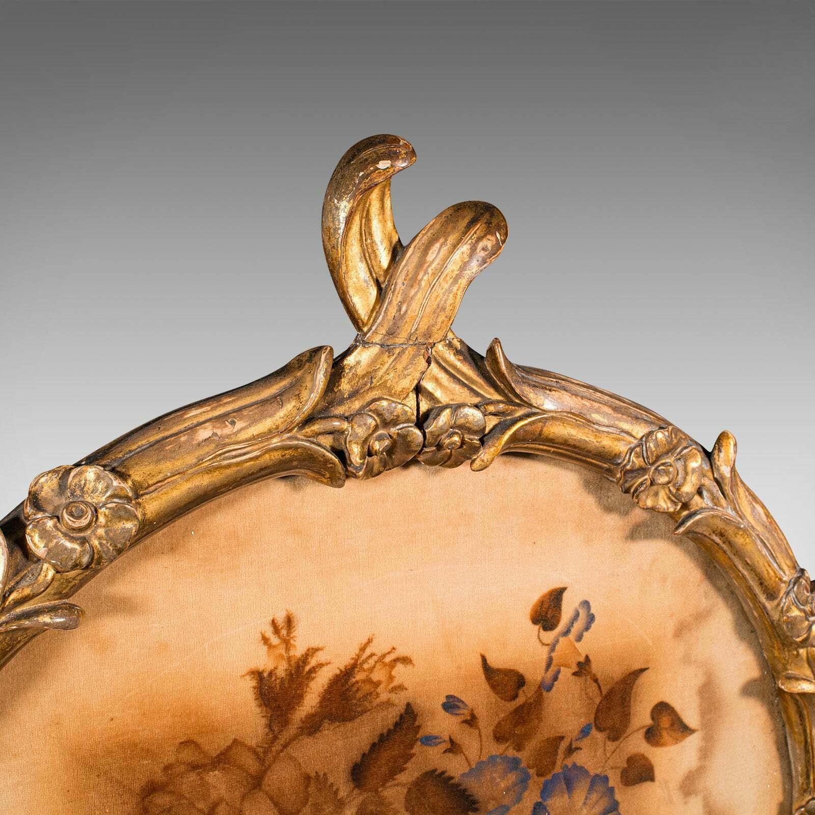 Antique Pole Screen, English, Giltwood, Glass, Fireside Reflector, Regency, 1820 photo buy