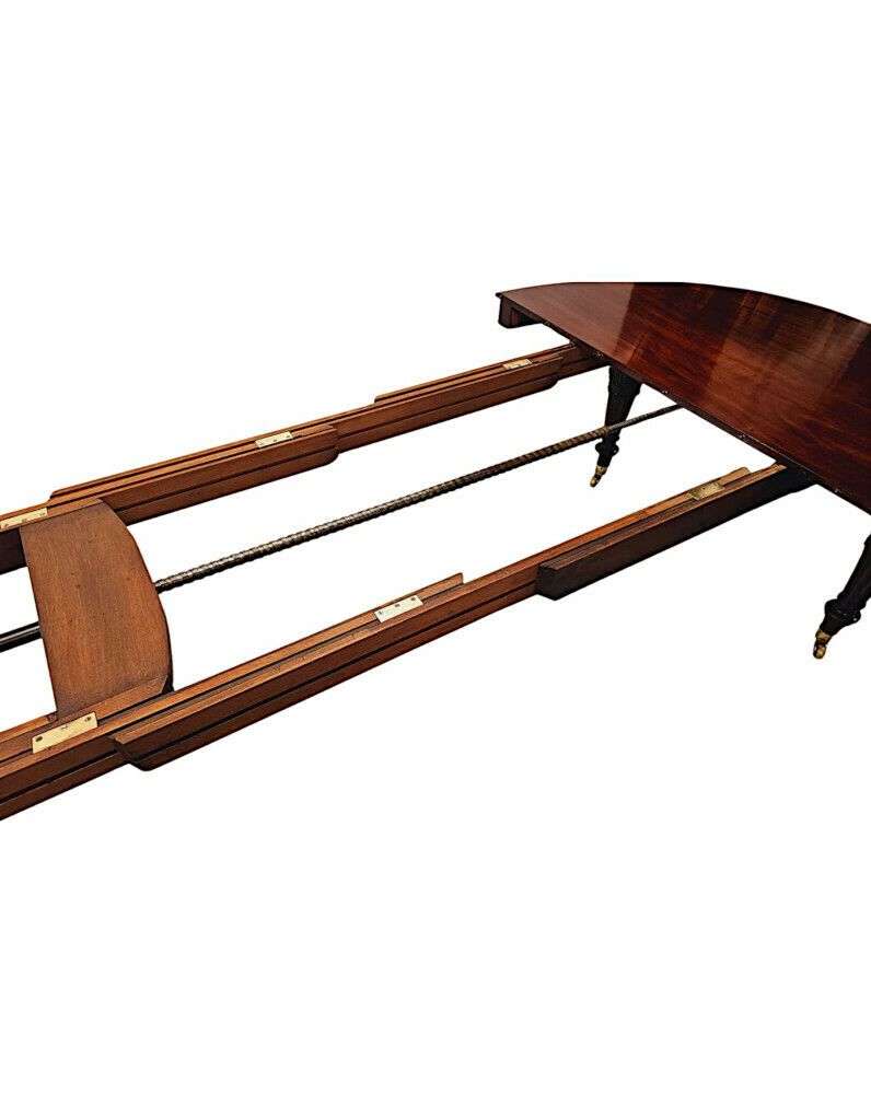 A Very Rare And Fine Irish 19th Century Four Leaf Extending Dining Table In The Manner Of Strahan Of Dublin photo vinterior