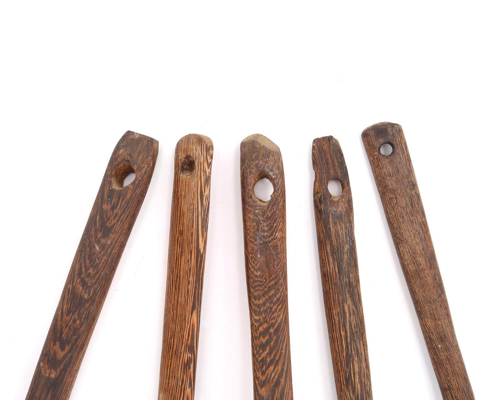 Set Of 5 Wooden Rustic Ladles And Spoons, 1950s / French, France, Wood, Kitchen Wall Hanging, Bohemian Interior photo for sale