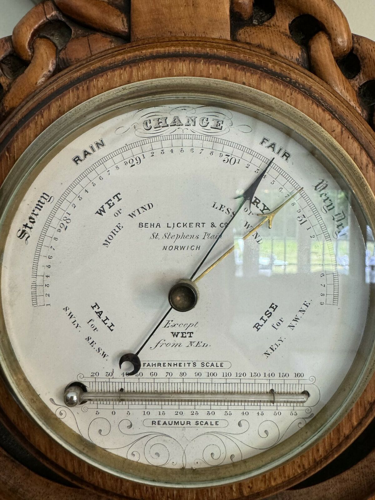 Fantastic Quality Antique Carved Oak Banjo Clock Barometer photo furniture