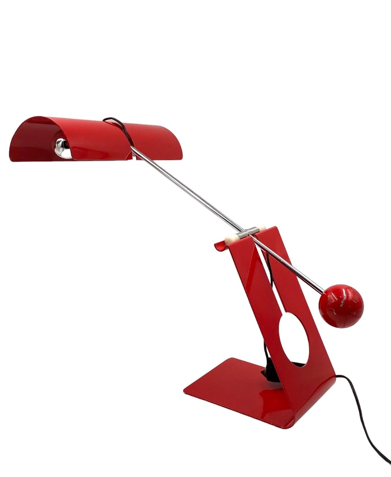 photo for sale Mauro Martini, Red 'Picchio' Woodpecker Table Lamp, F.Lli Martini Italy 1970s