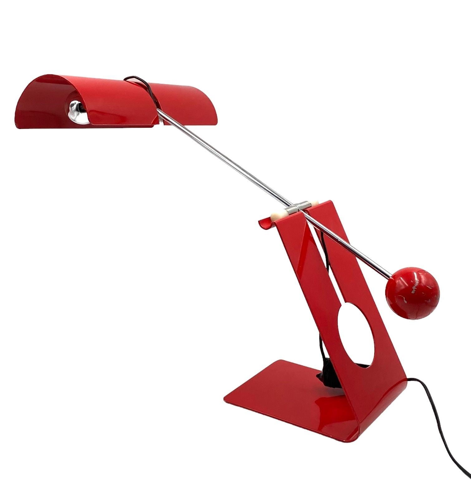 photo vintage Mauro Martini, Red 'Picchio' Woodpecker Table Lamp, F.Lli Martini Italy 1970s