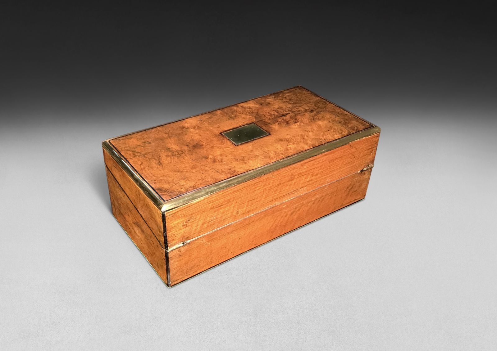 Burr Walnut And Brass Campaign Writing Box By Mappin & Webb photo for sale