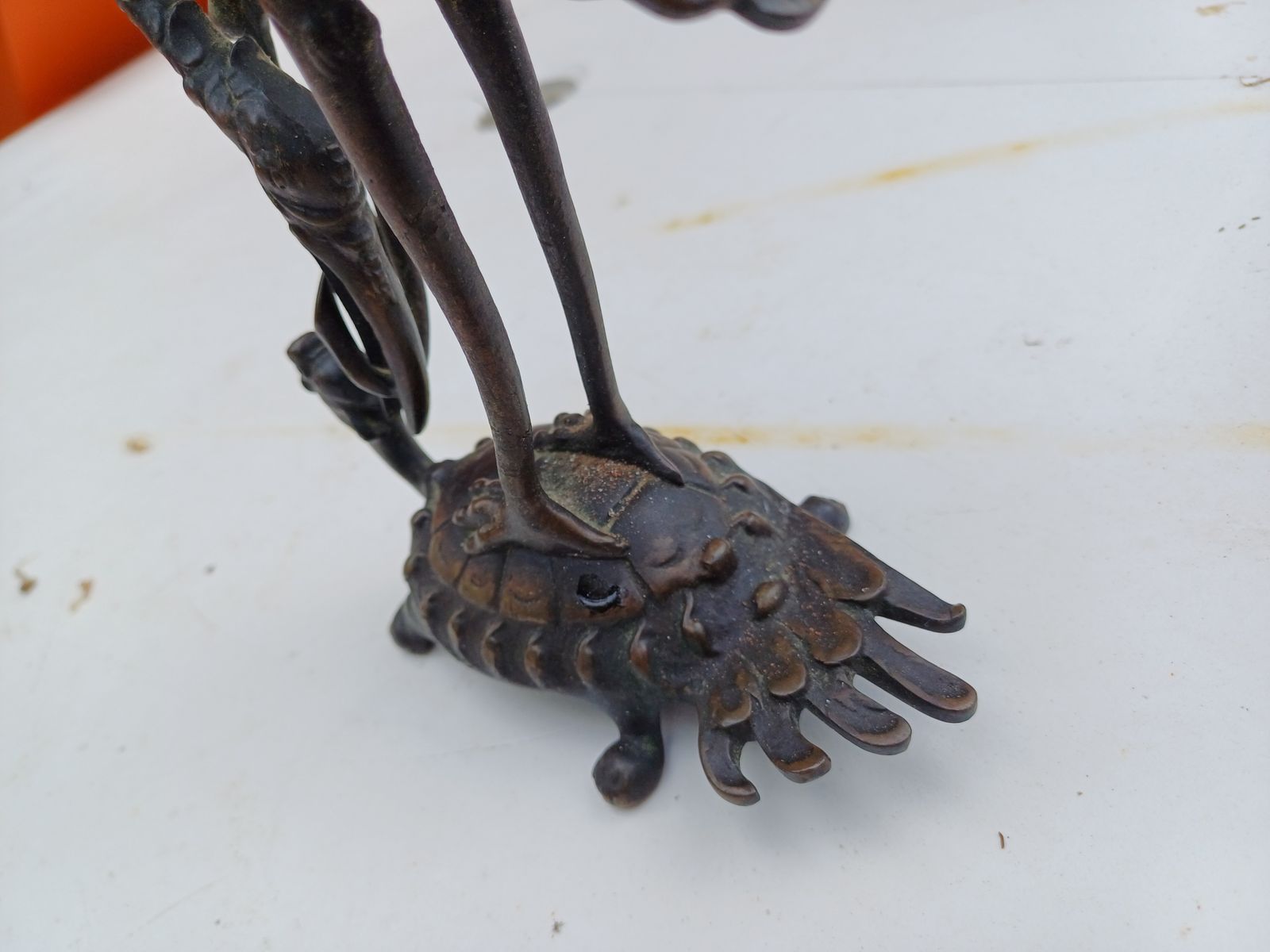 photo furniture Pair Of Bronze Candlesticks 19th Cranes And Turtles