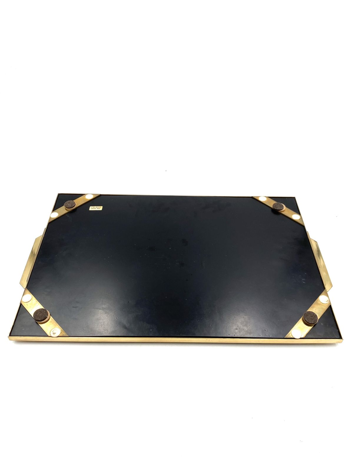 photo furniture Hollywood Regency Brass And Leaves Resin Tray, Montagnani Firenze Italy 1970s
