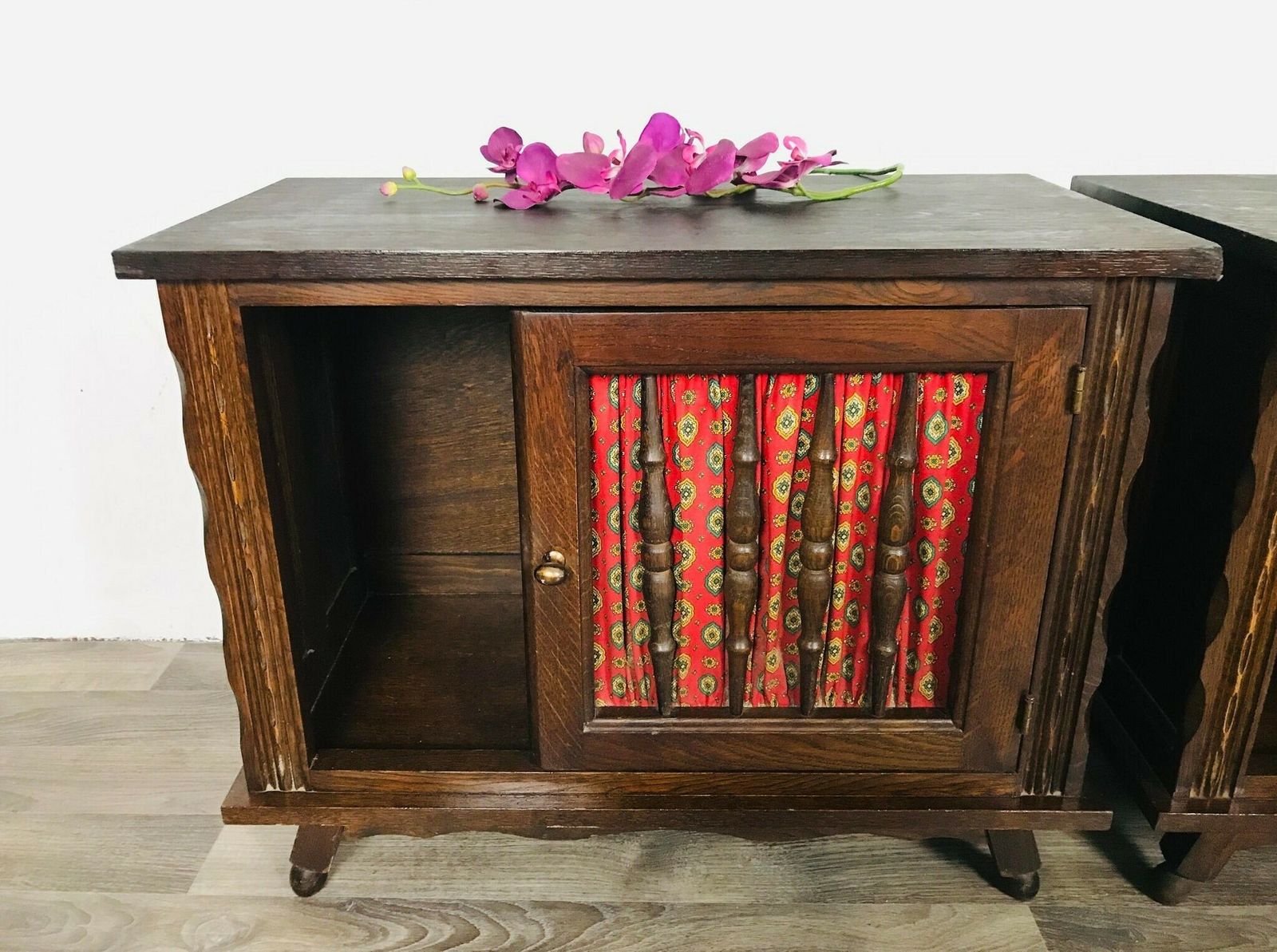 1950s Pair Of French Vintage Mid Century Bedside Cabinets Hand Painted photo Furniture