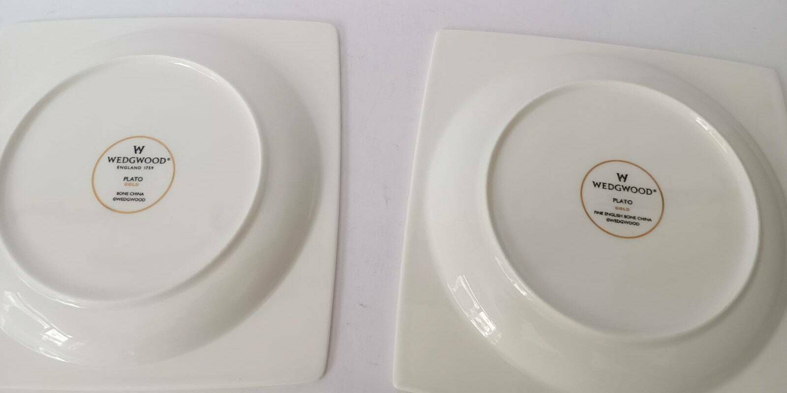 4 Dessert Plates In White Wedgwood Porcelain With Gold Decoration, Plato Gold Series photo 160.0