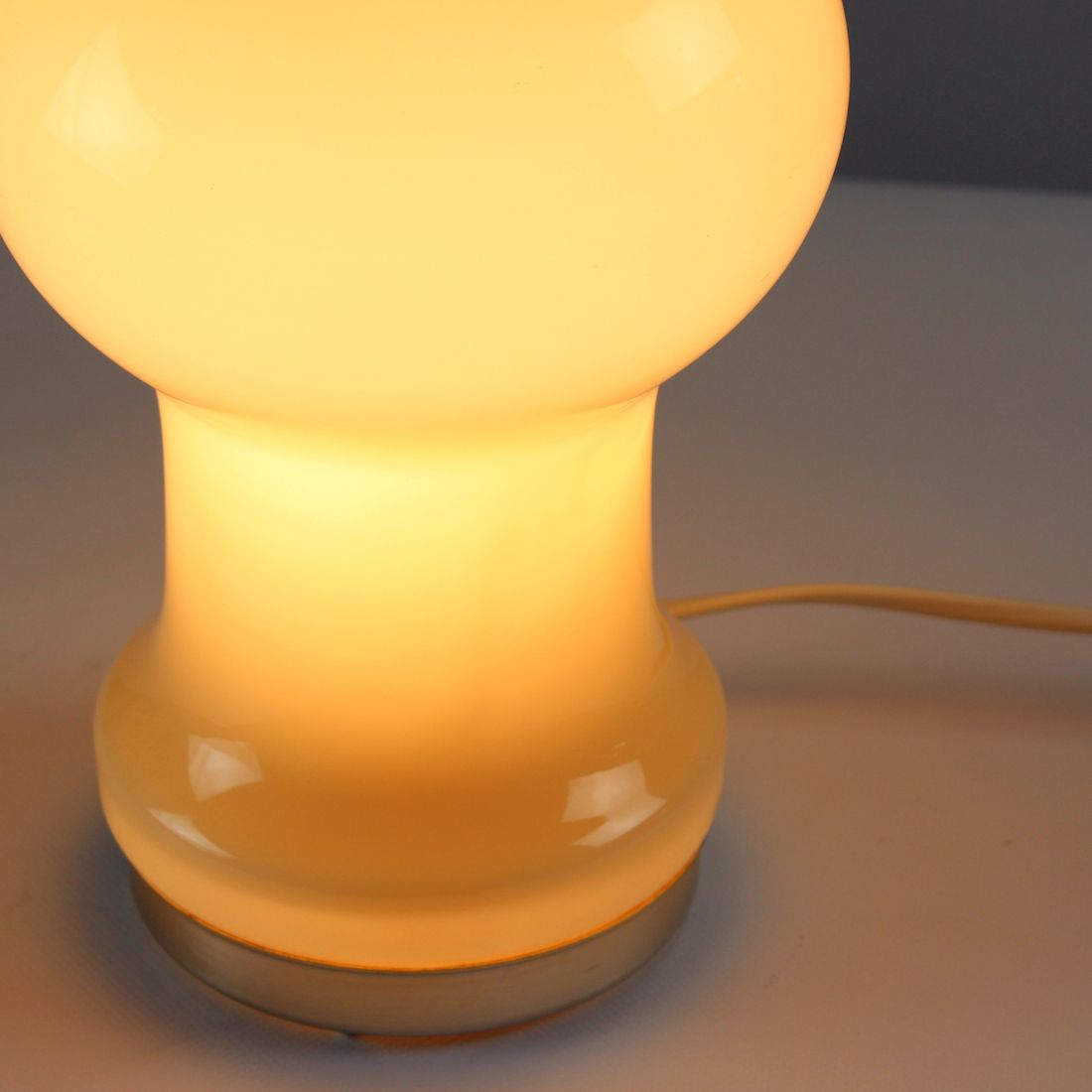 Unique Beige Opaline Glass Table Lamp By Ivan Jakes, Czechoslovakia 1960s photo furniture