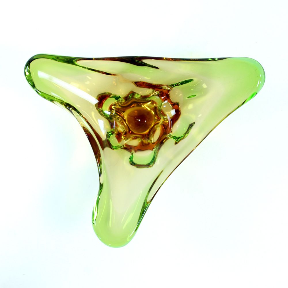Unique Art Glass Bowl By Frantisek Zemek For Glass Factory Mstisov, Czechoslovakia photo furniture