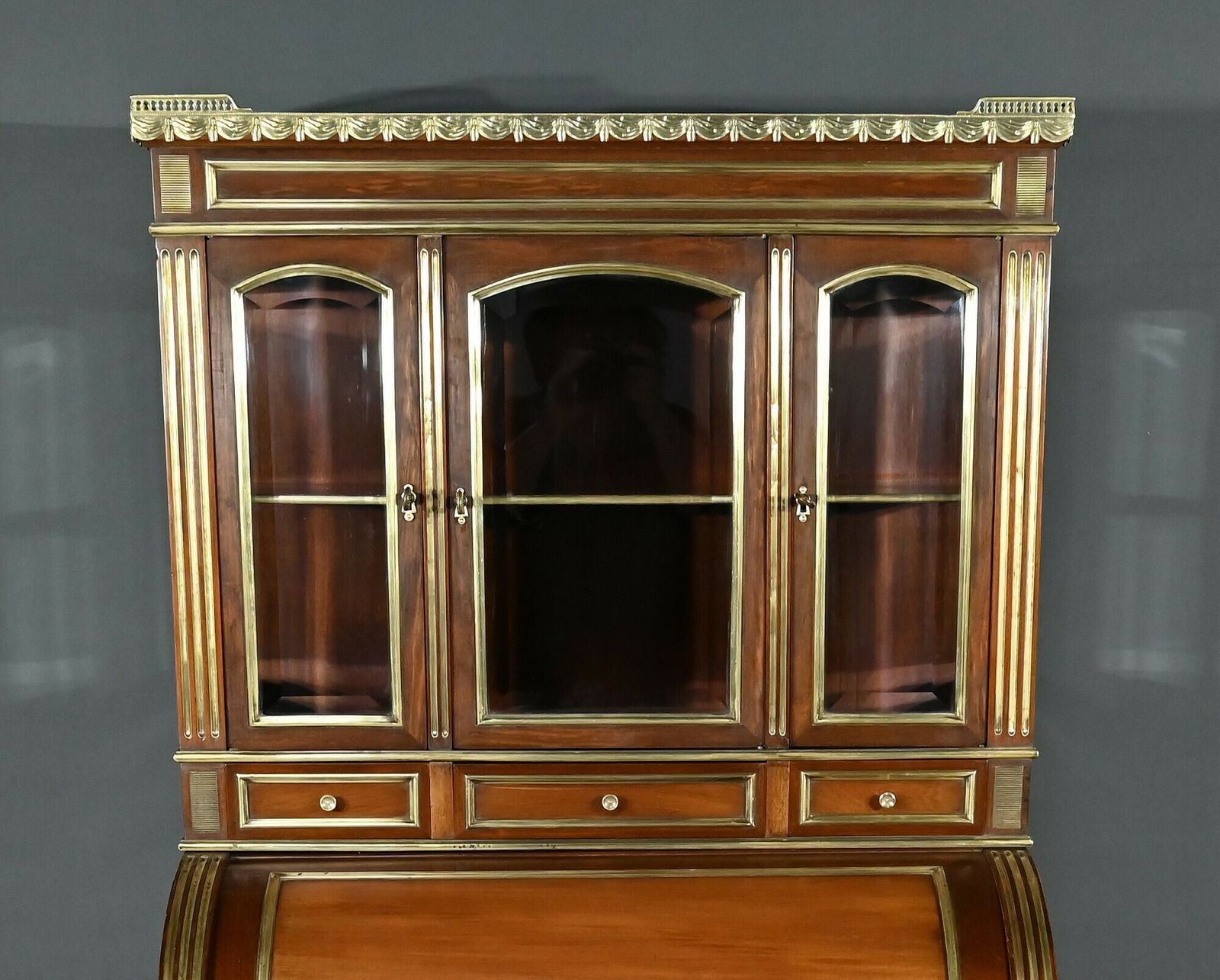Rare Small Cylinder Desk And Showcase, Louis XVI Style – Mid 19th Century photo buy