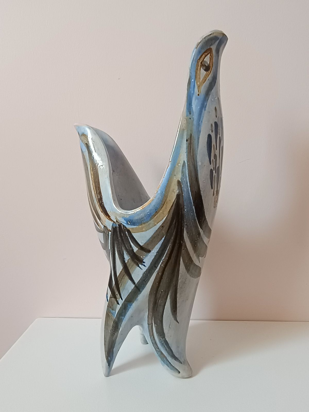 Scandinavian Bird Planter Rorstrand Gustavsberg Stig Lindberg Style C1960 photo furniture