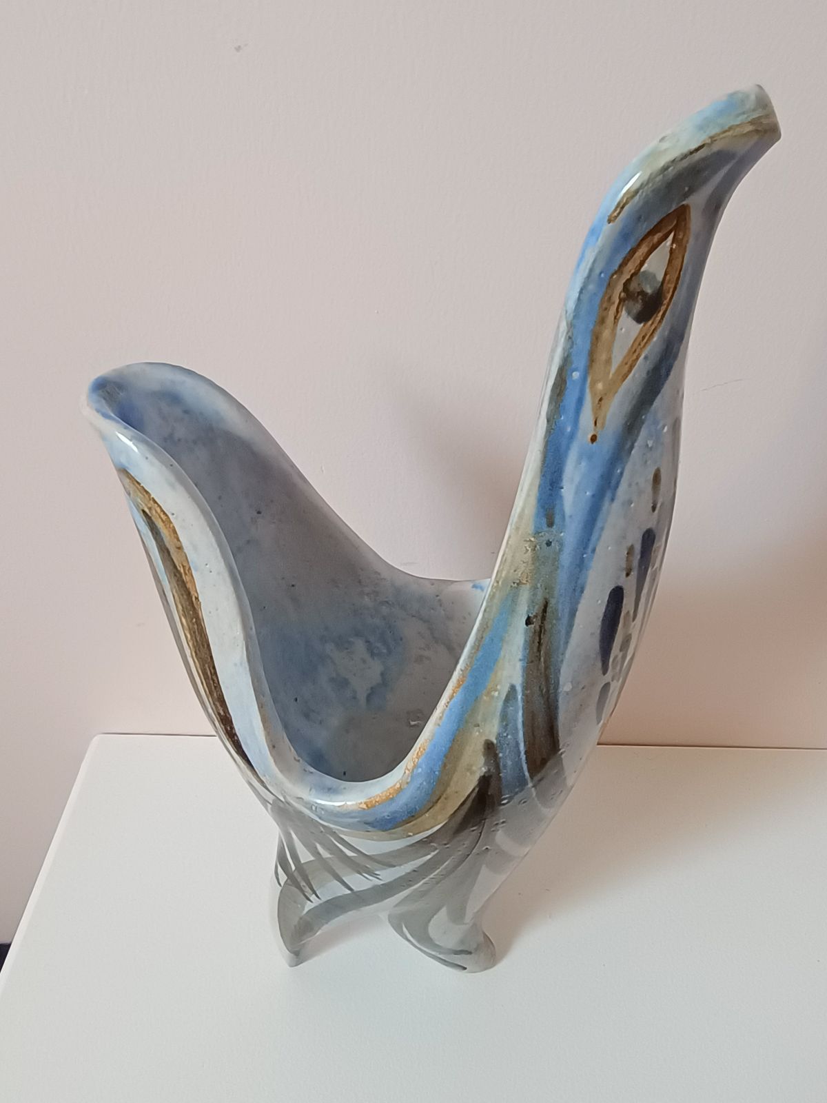 Scandinavian Bird Planter Rorstrand Gustavsberg Stig Lindberg Style C1960 photo 325.0