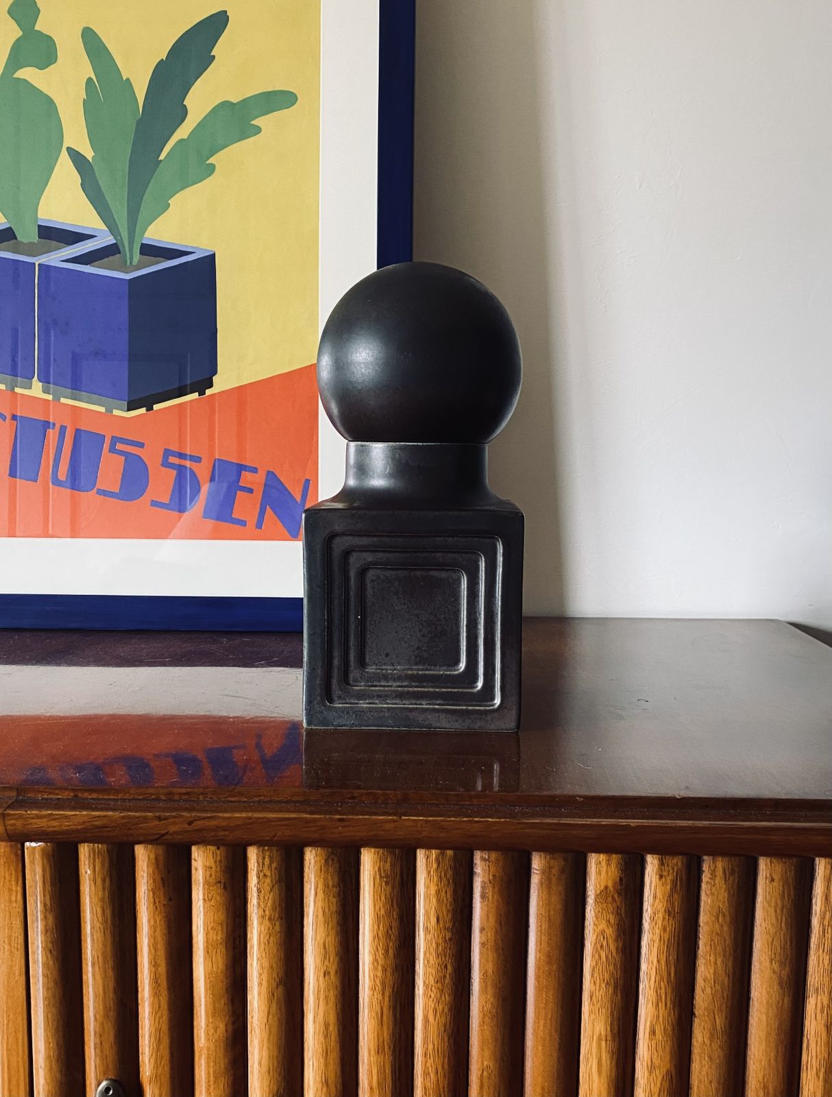 photo vinterior Xavier Feal, Mid Century Modern Brown Ceramic, France 1960s