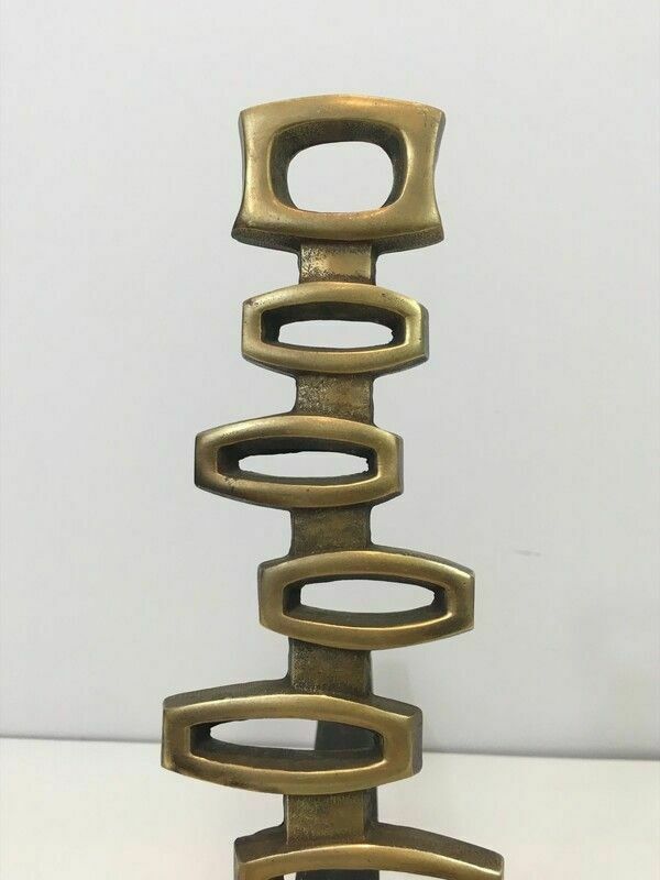 Pair Of Modernist Brass Andirons photo 1450.0