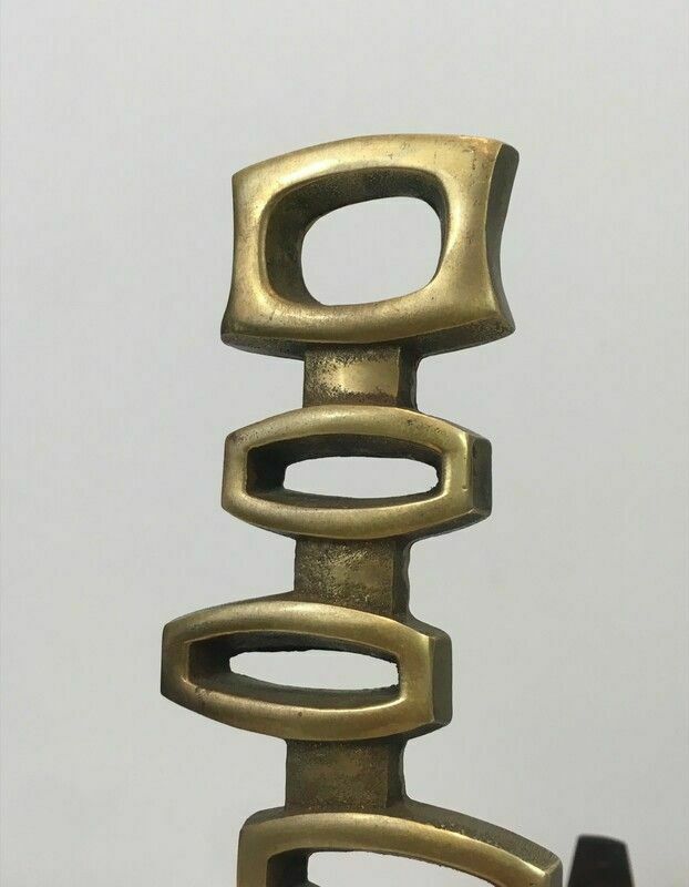 Pair Of Modernist Brass Andirons photo buy