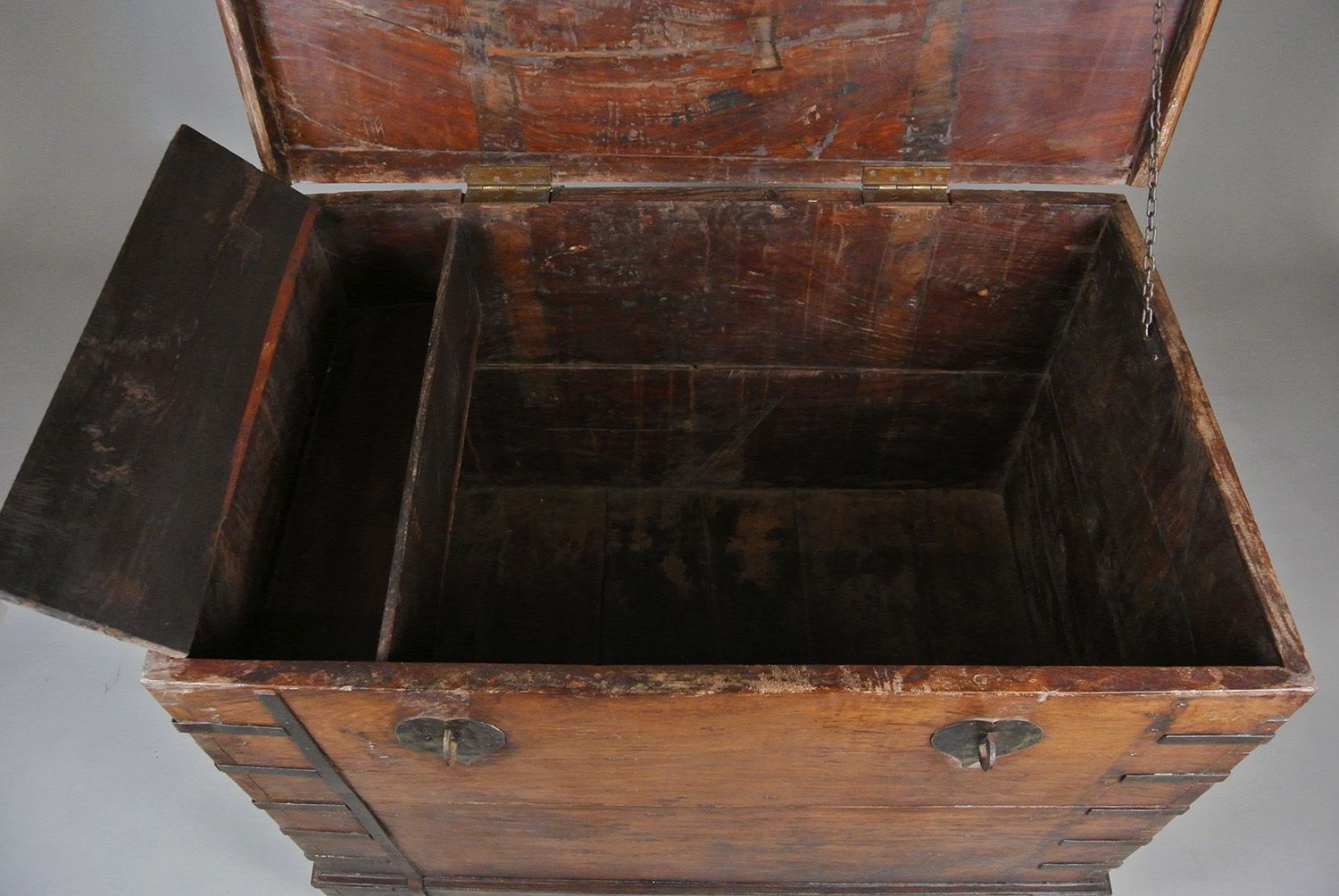 Monumental And Unusual 18th Century Teak And Iron Bound Dowry Chest C. 1840 photo furniture