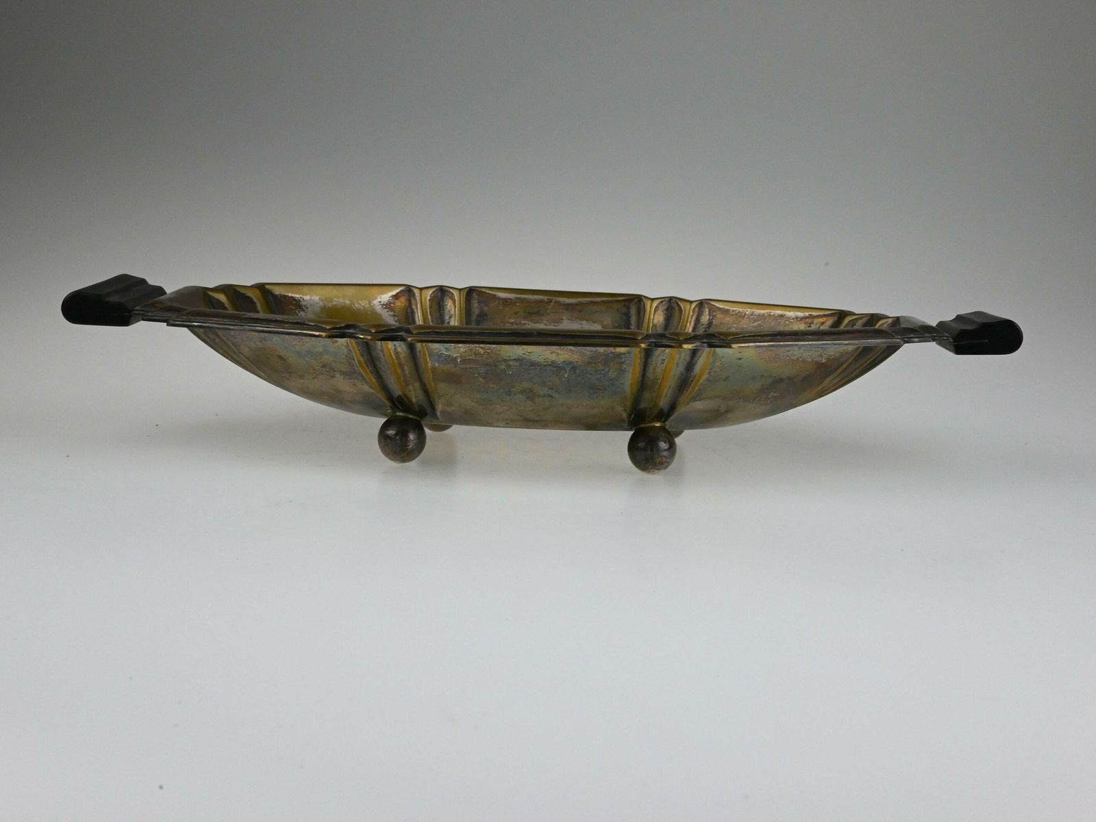 Antique Brass Art Deco Bowl With Wooden Handles, Antique Bowl, Decorative Bowl, Brass Bowl, Art Deco, Metal Bowl, Antique Collectibles photo furniture