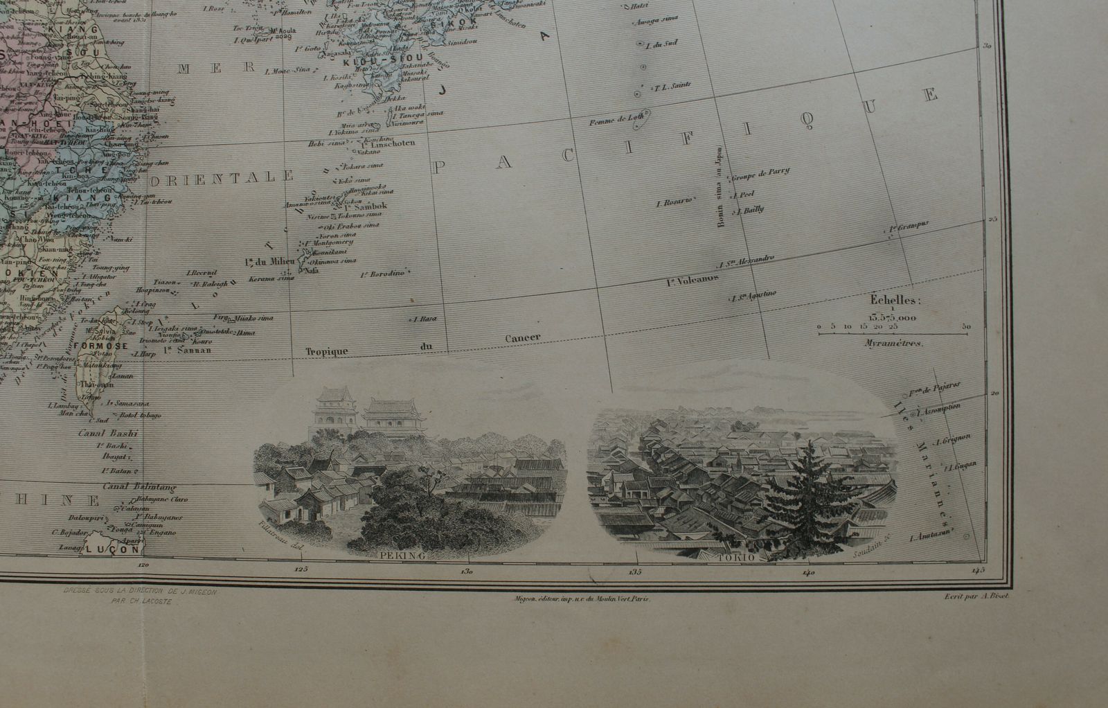 Antique Map Of China & Japan Titled 'Chine Et Japon’ Published By J. Migeon, C1880 photo furniture