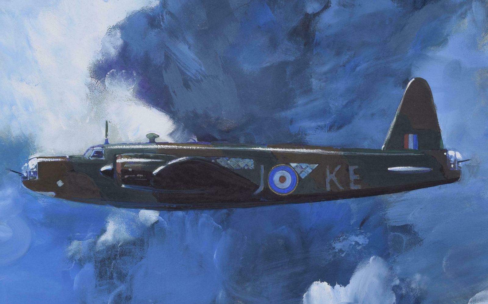 Leslie Carr Wellington Bomber Ww2 Gouache Painting By Leslie Carr photo 850.0