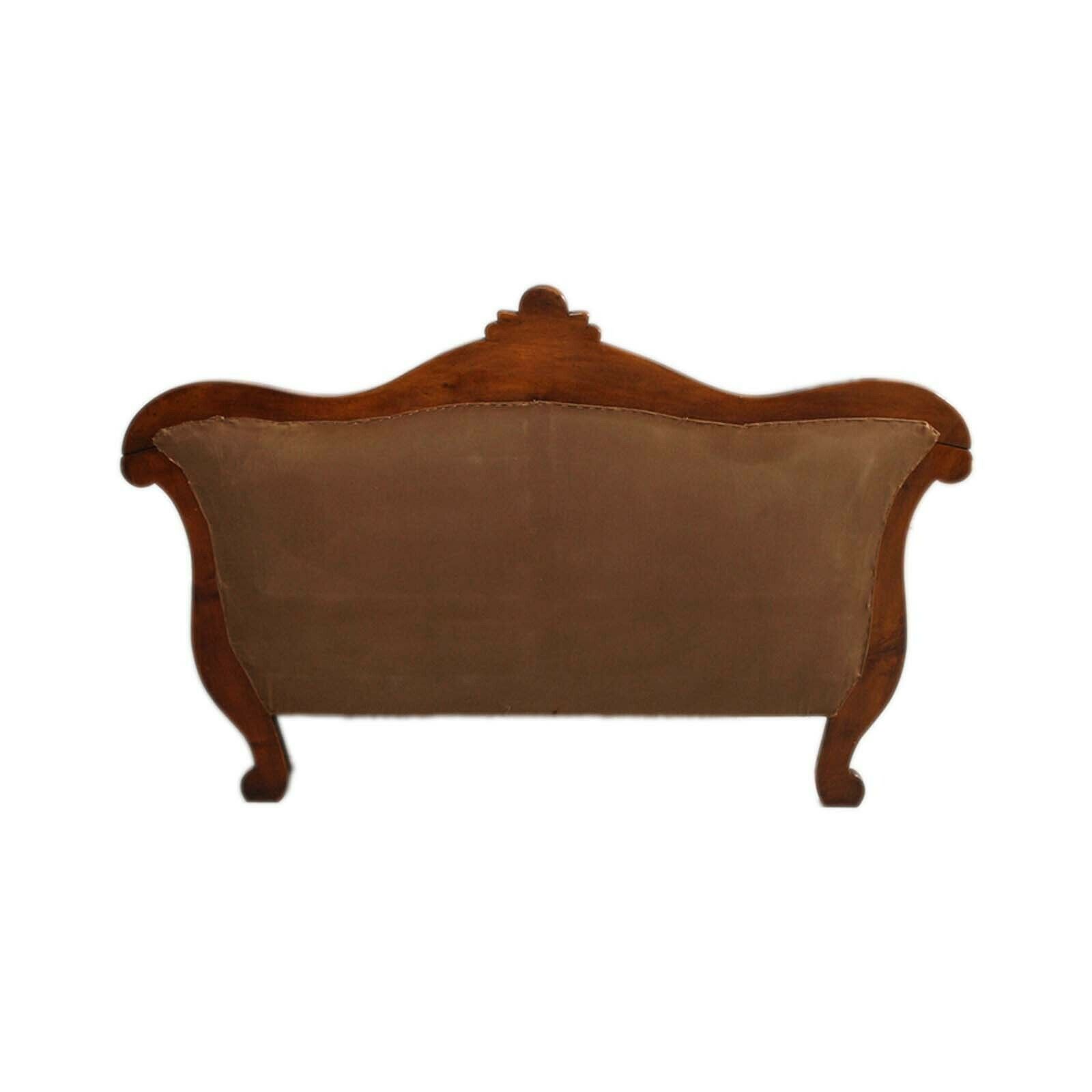 Italy Mid 20th Century Louis Philippe Sleigh Sofa In Hand Carved Walnut photo furniture