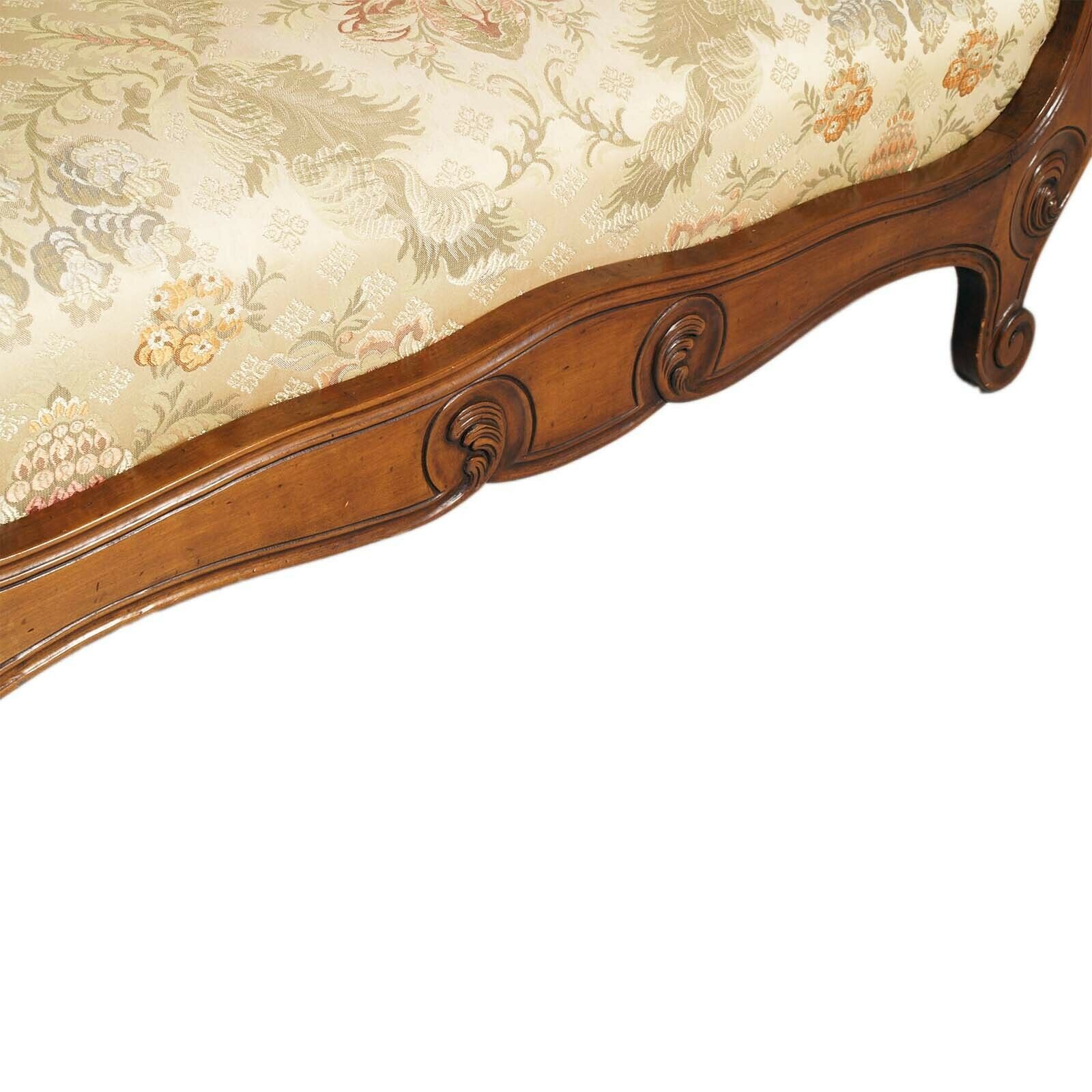Italy Mid 20th Century Louis Philippe Sleigh Sofa In Hand Carved Walnut photo buy