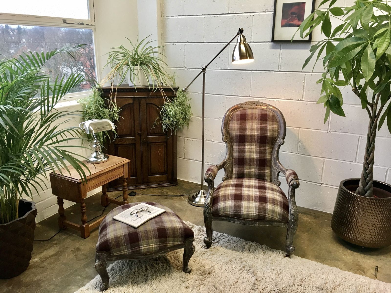 Victorian Chair And Footstool Set: "Arthur 'N' Arf An Arthur"
