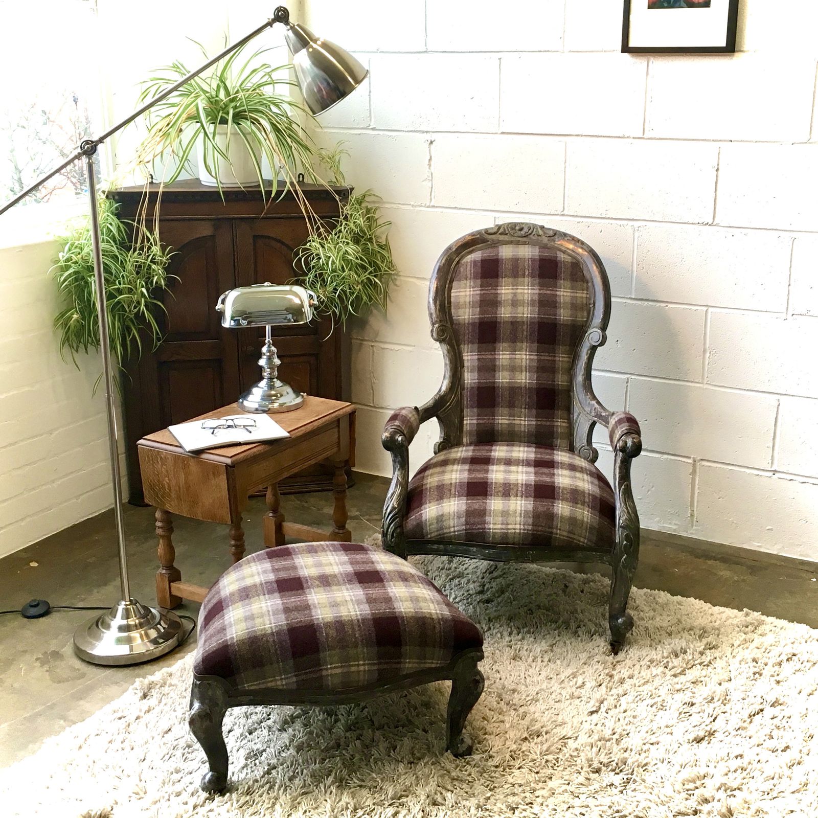 Victorian Chair And Footstool Set: "Arthur 'N' Arf An Arthur" photo furniture