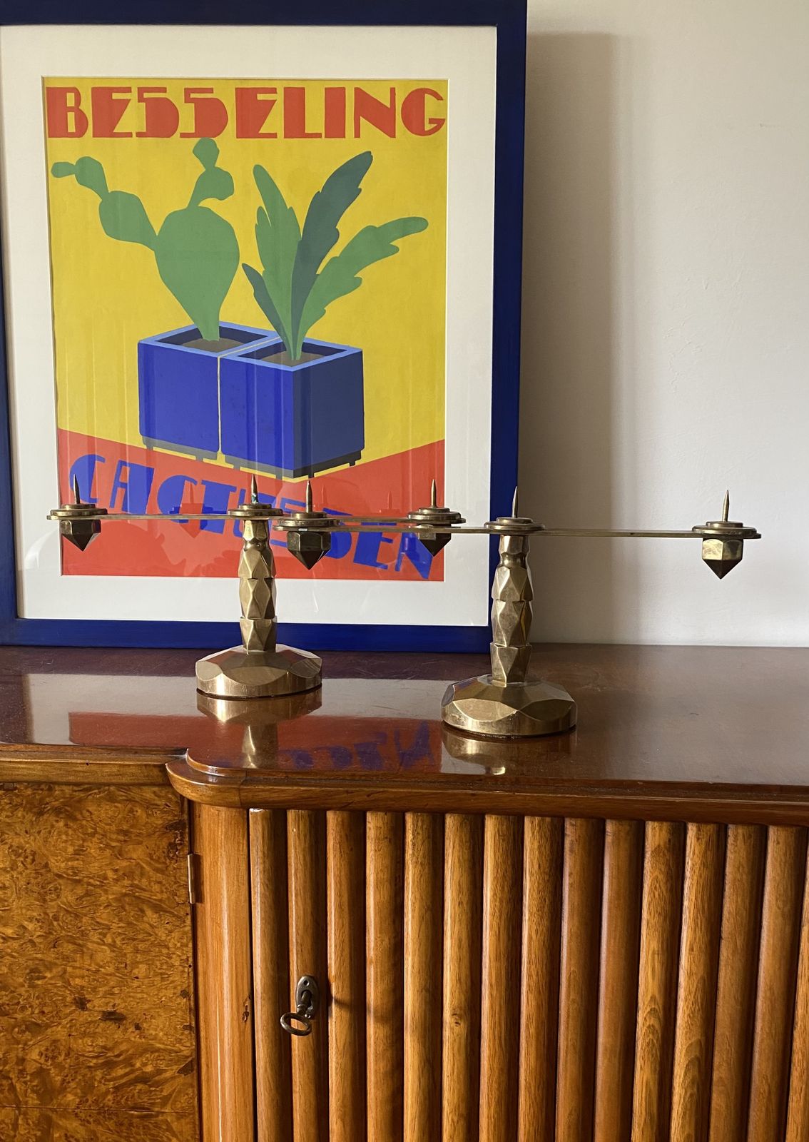 Brutalist Brass Pair Of Candle Holders, France 1970 photo vinterior
