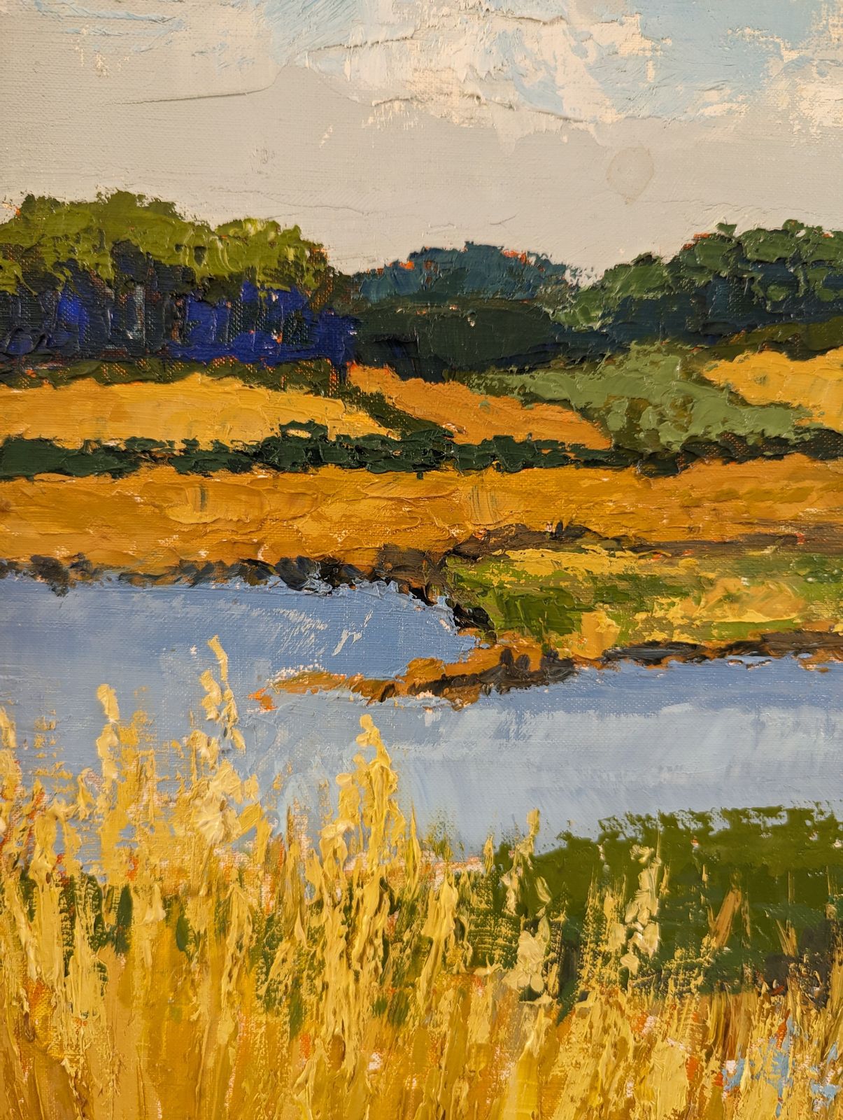 photo vinterior Golden Lake Oil Painting