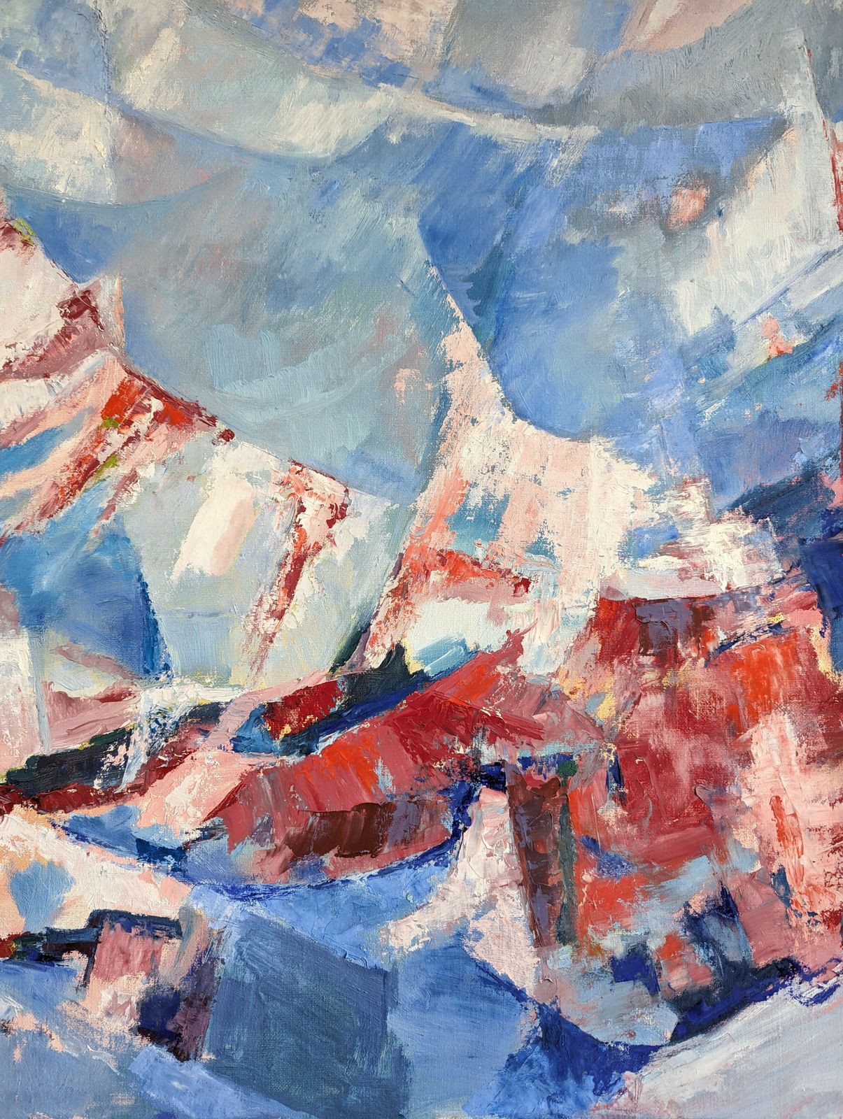 photo furniture Blue & Red  Oil Painting, 1990s