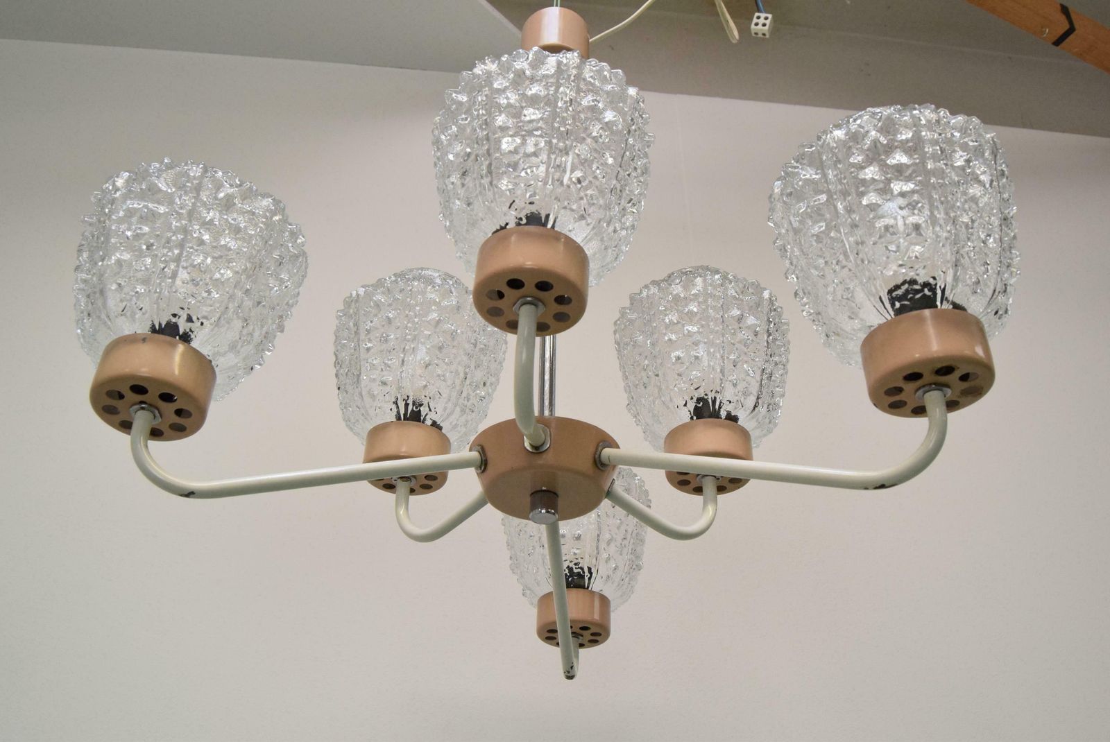 Mid Century Chandelier By Jilové U Děčína, 1970's. photo Lighting