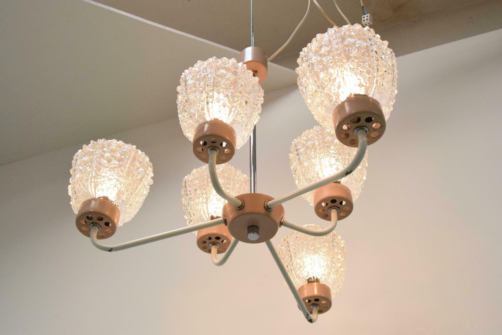 592.0 Mid Century Chandelier By Jilové U Děčína, 1970's. photo