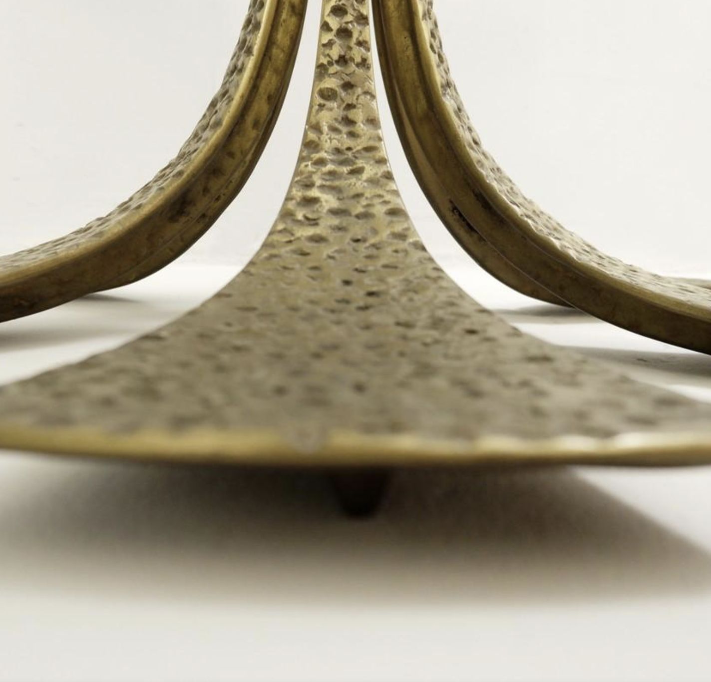 Hammered Brass Dining Table By Luciano Frigerio, 1980s photo Furniture