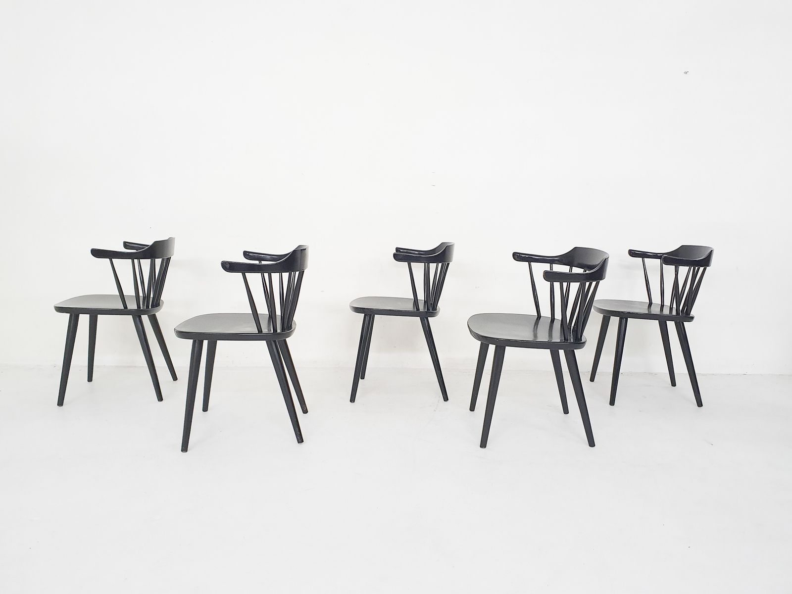 Set Van Vijf Yngve Ekström Voor Pastoe Fh01 Eetkamerstoelen, Nederland, Ca. Jaren 1960 photo 1132.0