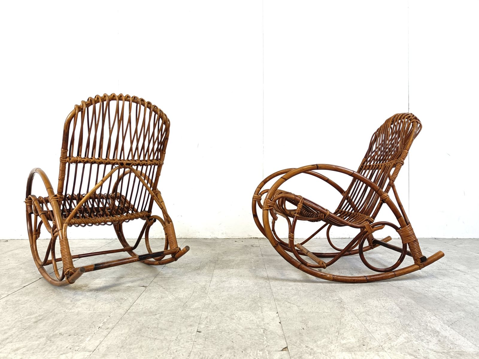 Vintage Bamboo Rocking Chairs, 1960s (4 Available) photo furniture
